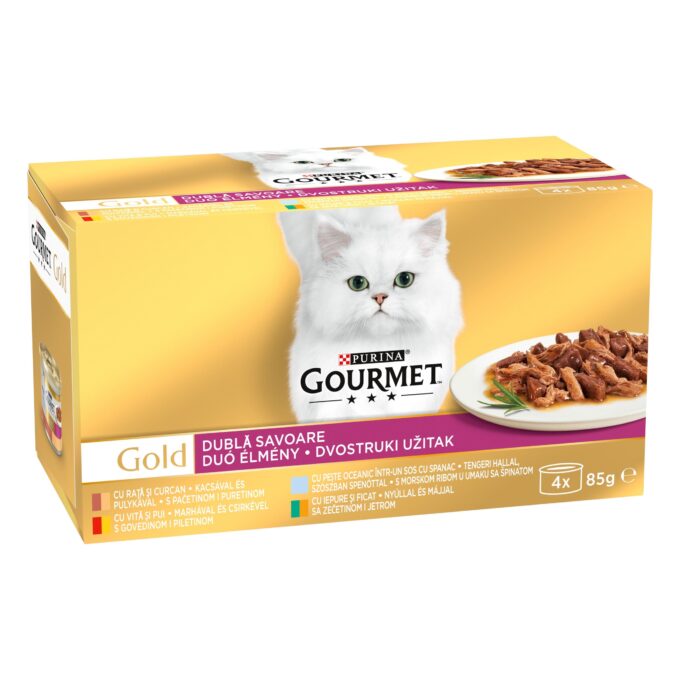 GOURMET GOLD Double Pleasure Multipack Variety, 4x85 g