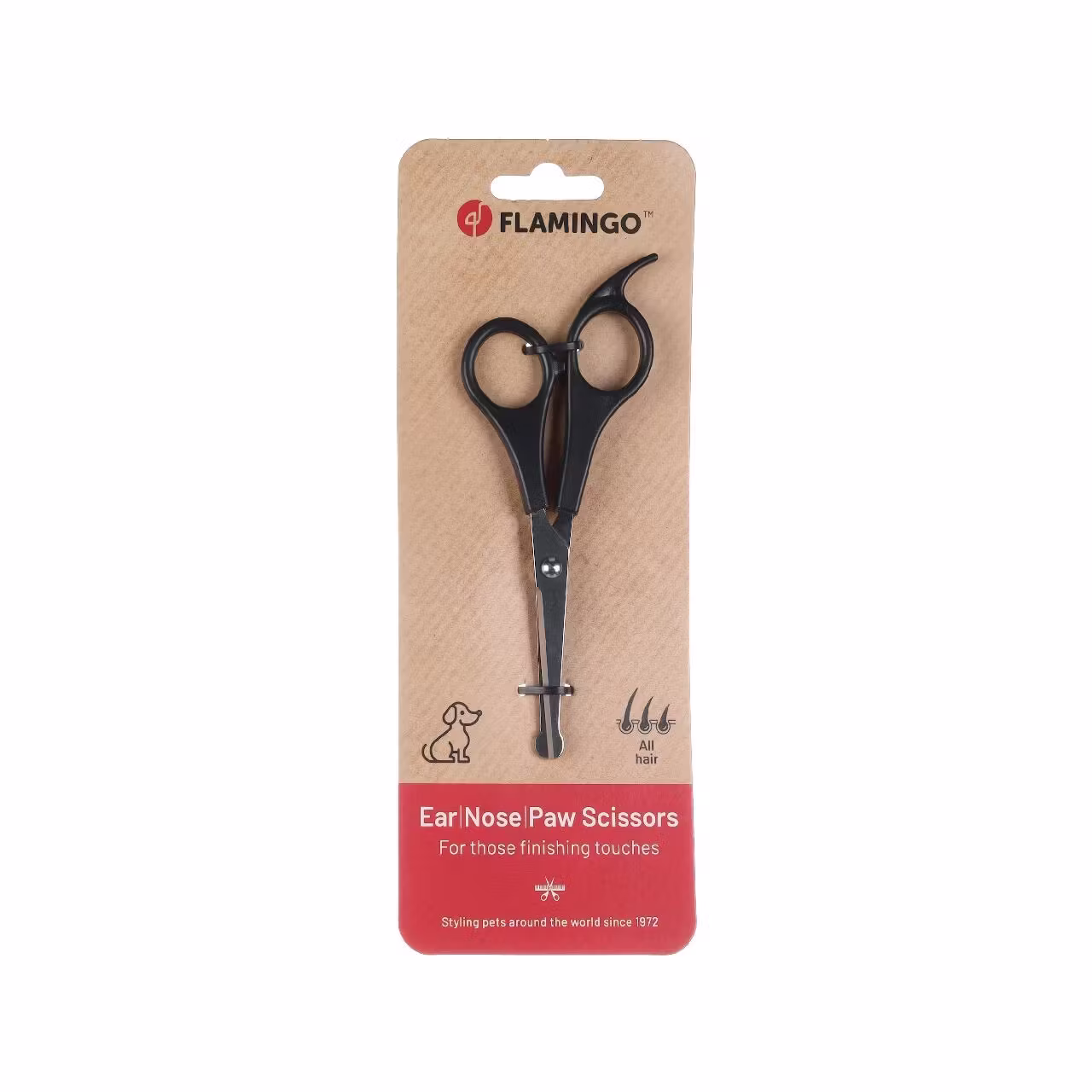 Flamingo Foarfeca Boanta pentru Parul din Urechi/ Nas/ Labute, Caini, 15 cm 1 Flamingo Foarfeca Boanta pentru Parul din Urechi/ Nas/ Labute, Caini, 15 cm