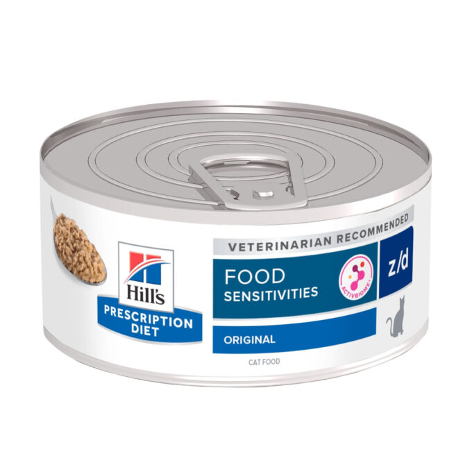HILL'S Prescription Diet z/d Food Sensitivities, dietă veterinară pisici, conservă hrană umedă, afecțiuni dermatologice și sistem digestiv, 156g 1 HILL'S Prescription Diet z/d Food Sensitivities, dietă veterinară pisici, conservă hrană umedă, afecțiuni dermatologice și sistem digestiv, 156g