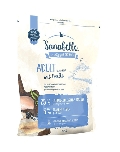 SANABELLE Adult, Păstrăv și Afine, hrană uscată pisici Sanabelle Adult cu Păstrav, 400 g