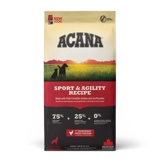 ACANA Dog Sport & Agility, hrană uscată fără cereale câini ACANA Dog Sport&Agility, XS-XL, Pui, hrană uscată fără cereale câini, activitate intensă, 11.4kg