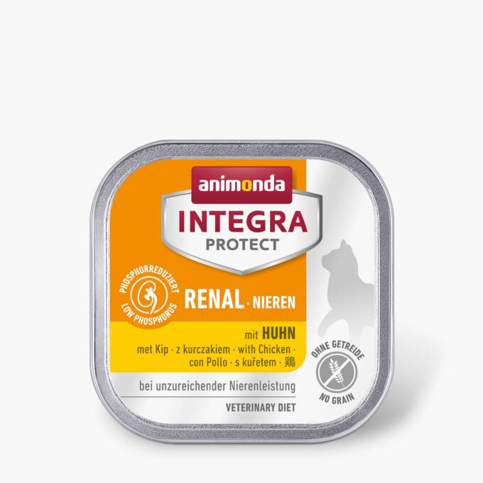 INTEGRA PROTECT Renal, Pui, dietă veterinară, tăviță hrană umedă fără cereale pisici, sistem renal, (în aspic), 100g 1 INTEGRA PROTECT Renal, Pui, dietă veterinară, tăviță hrană umedă fără cereale pisici, sistem renal, (în aspic), 100g