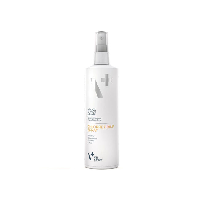 VET EXPERT Clorhexidina 4%, spray câini și pisici, antibacterian / antifungic, calmant, flacon, 100ml