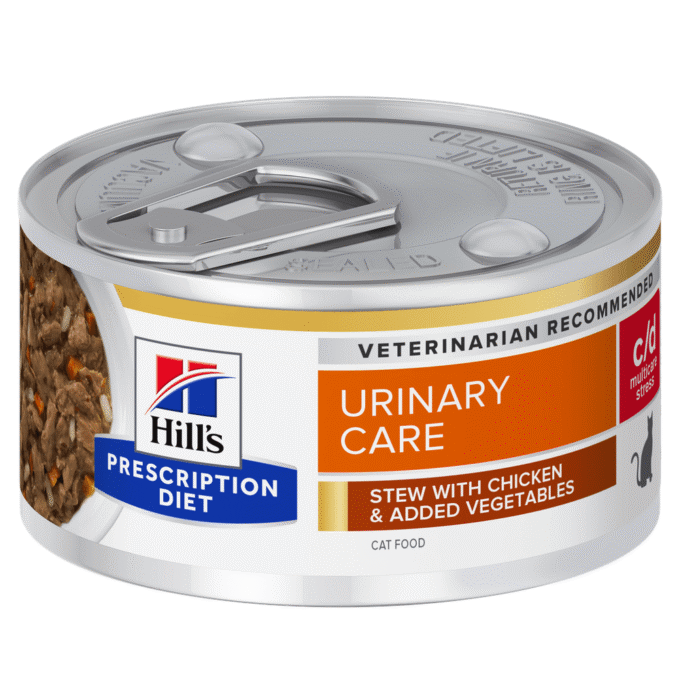 HILL'S Prescription Diet c/d Multicare Stress, Pui cu Legume, dietă veterinară pisici, conservă hrană umedă, sistem urinar, (în sos), 82g 1 HILL'S Prescription Diet c/d Multicare Stress, Pui cu Legume, dietă veterinară pisici, conservă hrană umedă, sistem urinar, (în sos), 82g
