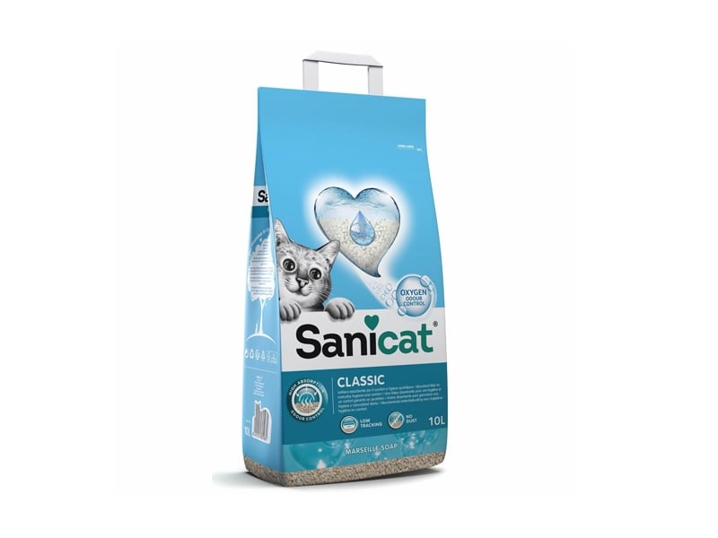 SANICAT Classic, săpun Marsilia, așternut igienic pisici, granule, bentonită, aglomerant, neutralizare mirosuri, 10l