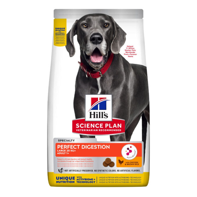 HILL'S SP Perfect Digestion Large Adult, Pui cu Orez Brun, hrană uscată câini, sensibilități digestive, 14kg 1 HILL'S SP Perfect Digestion Large Adult, Pui cu Orez Brun, hrană uscată câini, sensibilități digestive, 14kg