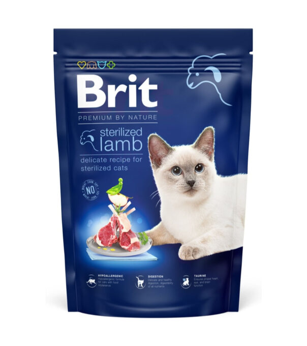 BRIT Premium by Nature Sterilized, Miel, hrană uscată pisici sterilizate, 800g