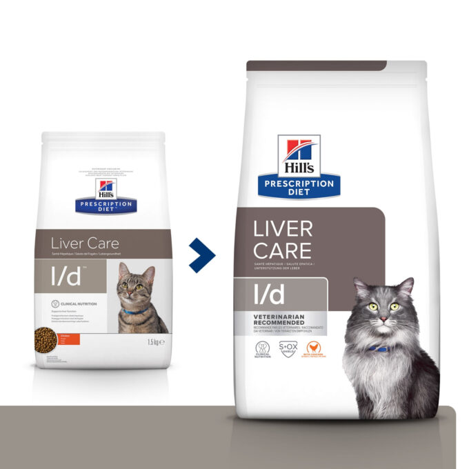 HILL'S Prescription Diet l/d Liver Care, Pui, dietă veterinară pisici, hrană uscată, sistem hepatic, 1.5kg 1 HILL'S Prescription Diet l/d Liver Care, Pui, dietă veterinară pisici, hrană uscată, sistem hepatic, 1.5kg