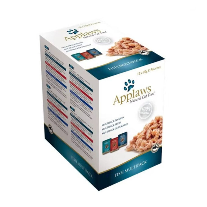 APPLAWS Fish Selection Multipack, 3 arome (Ton și Hamsie, Ton și Creveți, Ton și Dorada), pachet mixt, plic hrană umedă pisici, 156g x 8 APPLAWS Fish Selection Multipack, 3 arome (Ton și Hamsie, Ton și Creveți, Ton și Dorada), pachet mixt, plic hrană ume