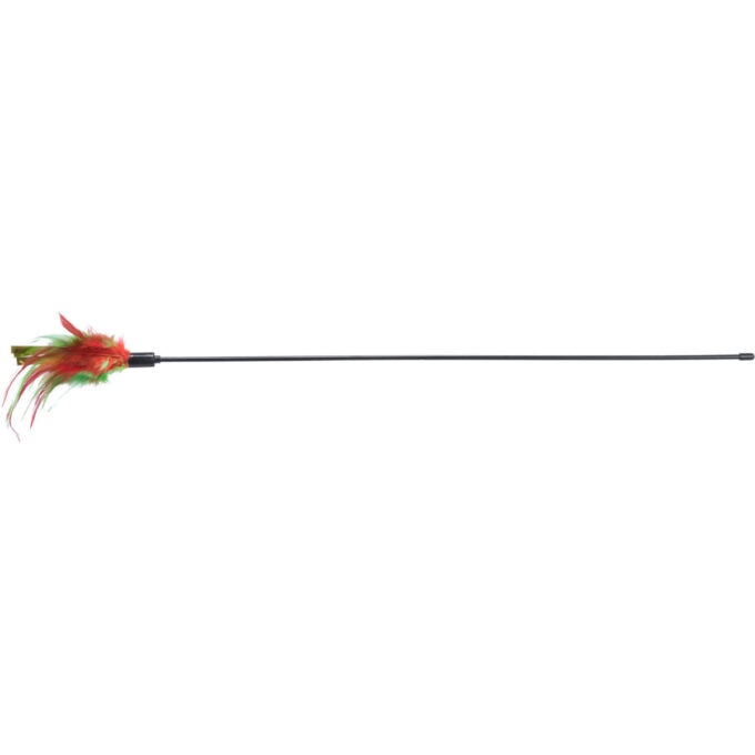 TRIXIE Christmas Pene, jucărie undiță pisici, activități fizice, plastic, verde și roșu, 50cm