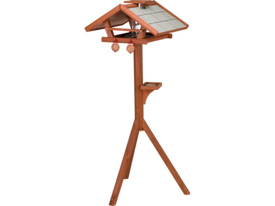 TRIXIE, hranitor exterior cu stativ, pasari, lemn de pin, maro, 55 x 27 x 53 cm TRIXIE, hranitor exterior cu stativ, pasari, lemn de pin, maro