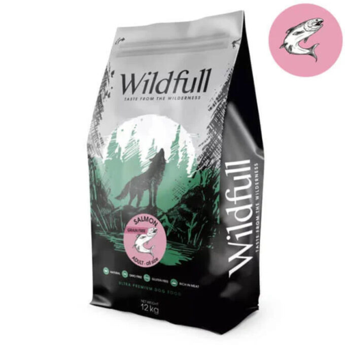 WILDFULL Adult All Size, XS-XL, Somon, hrană uscată fără cereale câini, 12kg