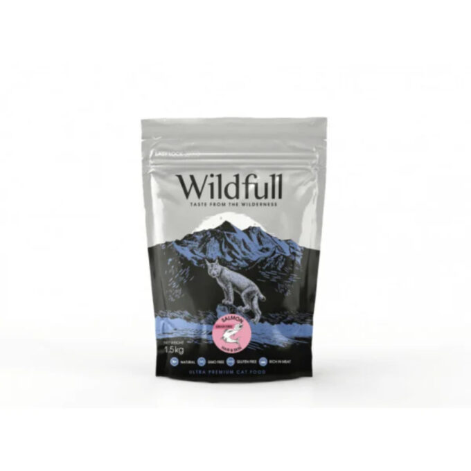 WILDFULL Hair&Skin, Somon, hrană uscată fără cereale pisici, piele & blană, 1.5kg