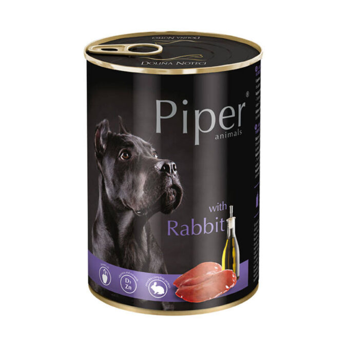PIPER Animals, XS-XL, Iepure, conservă hrană umedă fără cereale câini, (în aspic), 400g