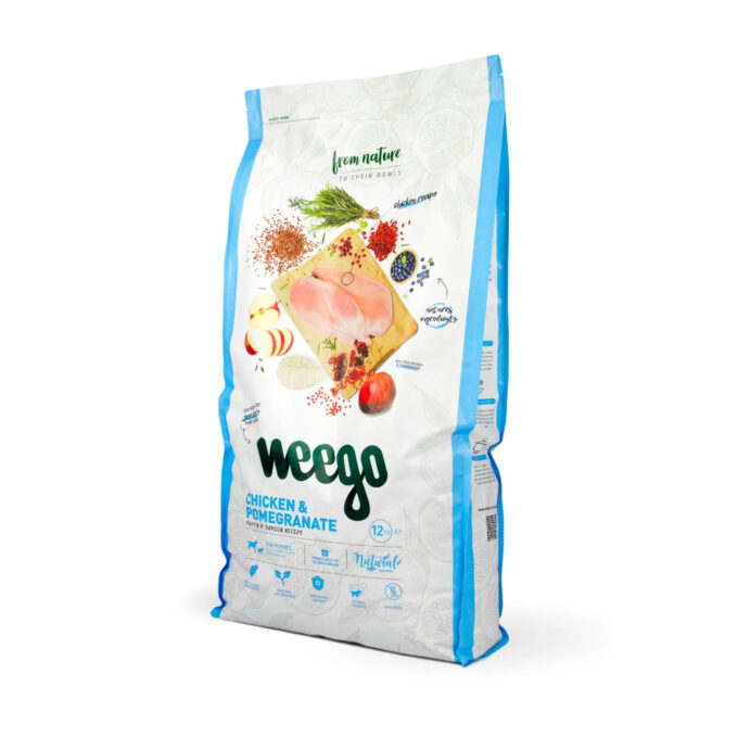 WEEGO Puppy & Junior, XS-XL, Pui și Rodie, hrană uscată câini junior, 12kg