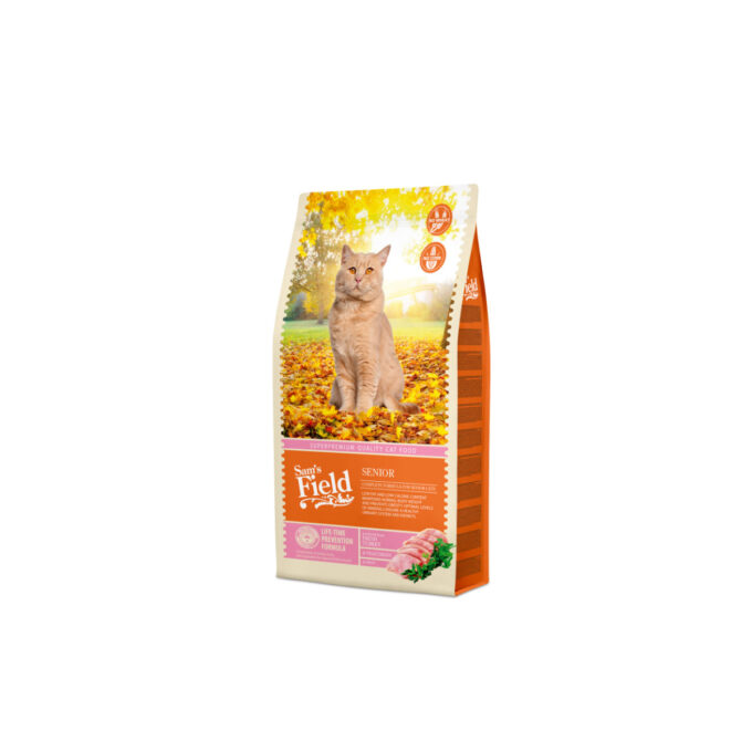 SAM'S FIELD Senior, Curcan, hrană uscată pisici senior, 7.5kg