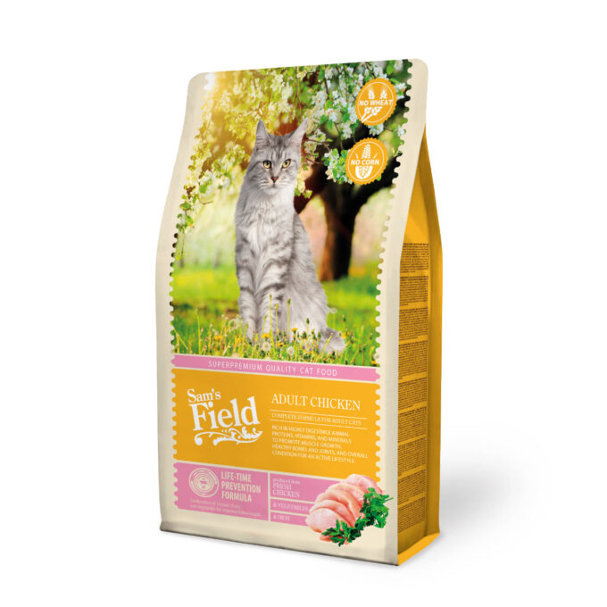 SAM'S FIELD, Pui, hrană uscată pisici, 2.5kg