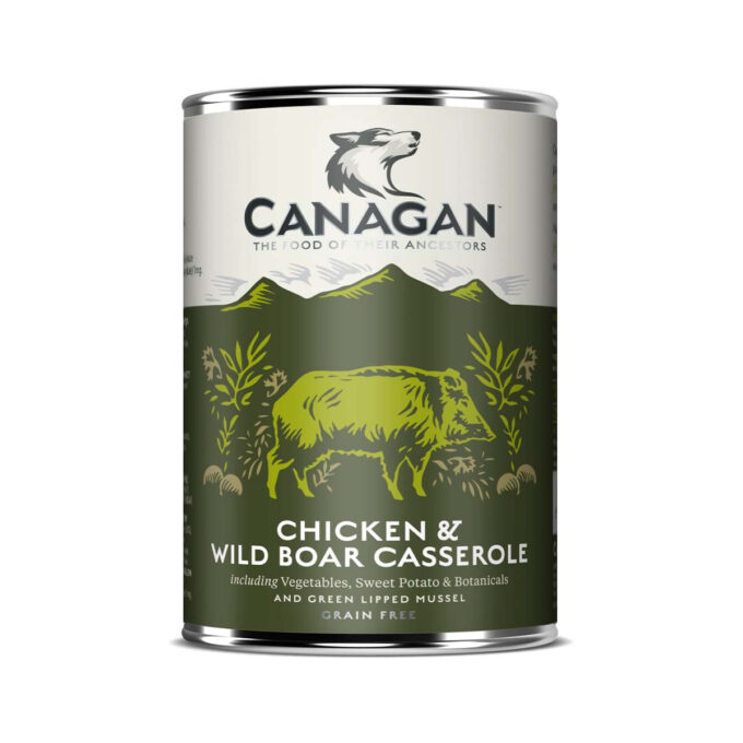 CANAGAN Chicken&Wild Boar Casserole, XS-XL, Pui și Mistreț, conservă hrană umedă fără cereale câini junior & adult, (în supă), 400g 1 CANAGAN Chicken&Wild Boar Casserole, XS-XL, Pui și Mistreț, conservă hrană umedă fără cereale câini junior & adult, (în supă), 400g