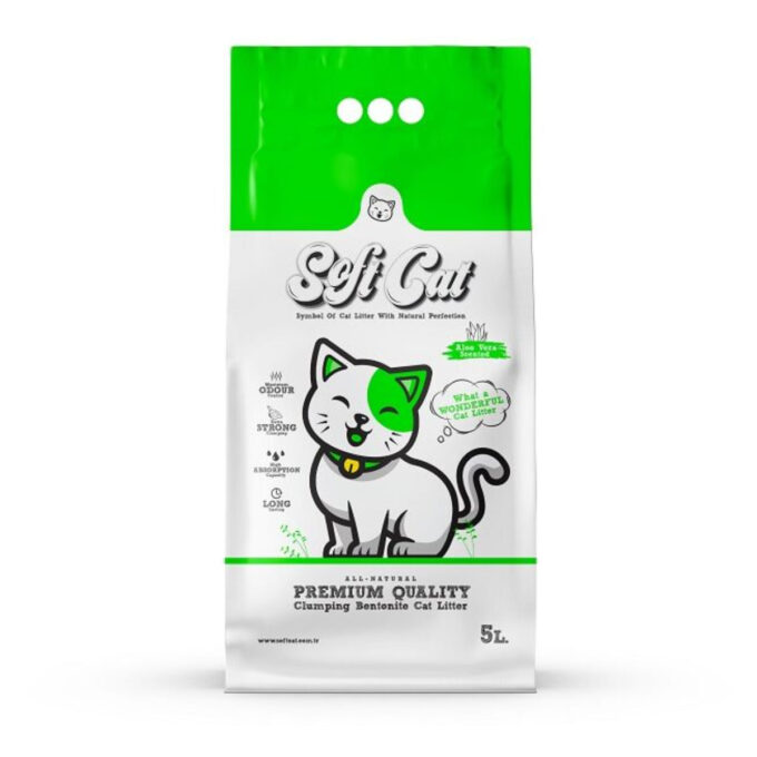 SOFTCAT, Aloe Vera, așternut igienic pisici, granule, bentonită, aglomerant, neutralizare mirosuri, 5l