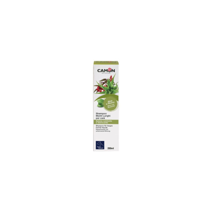 CAMON, șampon câini, păr lung, Aloe Vera și Ricin, flacon cu aplicator, 200ml