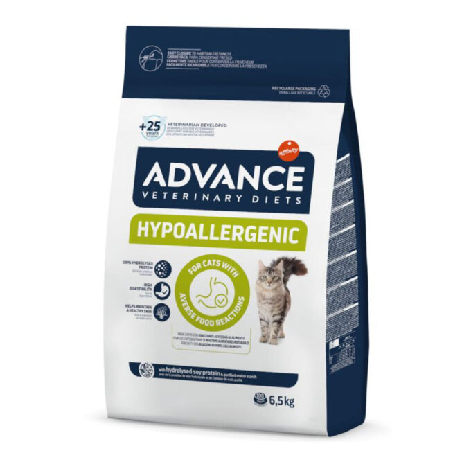 ADVANCE VETERINARY DIETS Hypoalergenic, Pește, hrană uscată pisici, alergii, 6.5kg