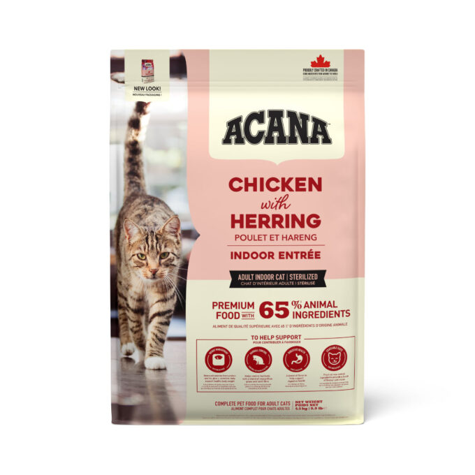 ACANA Indoor Entrée, Pui și Hering, hrană uscată pisici, 4.5kg