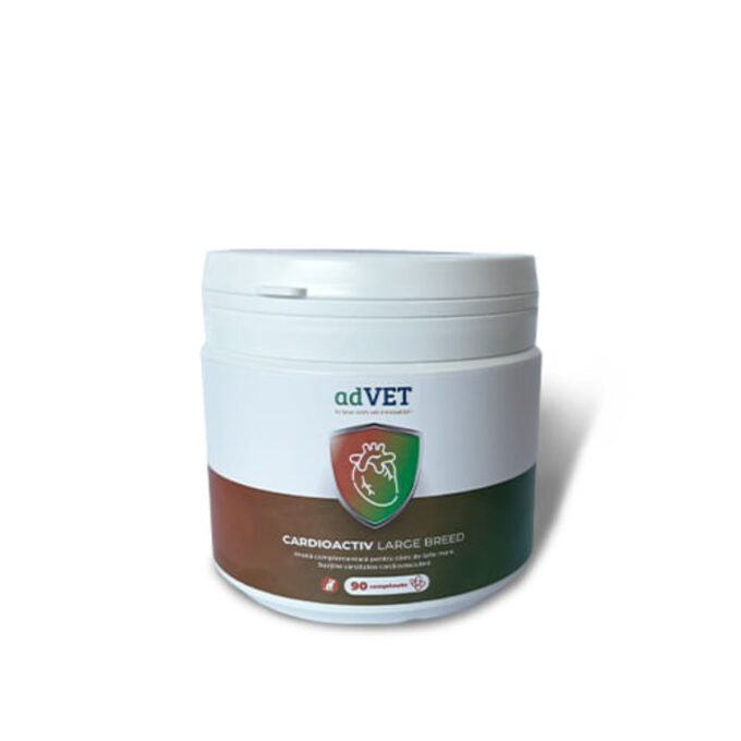 ADVET CardioActiv Large Breed, supliment sistem cardio-vascular câini, comprimate ADVET CardioActiv Large Breed, L-XL, supliment sistem cardio-vascular câini, cutie, 90 comprimate