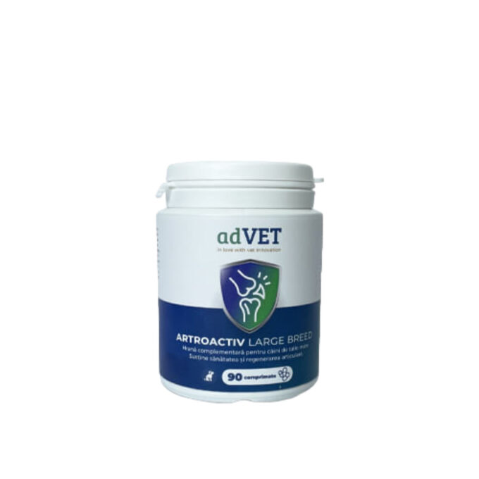 ADVET ArtroActive Large Breed, supliment sistem articular câini, comprimate ADVET ArtroActive Large Breed, L-XL, supliment sistem articular câini, cutie, 90 comprimate