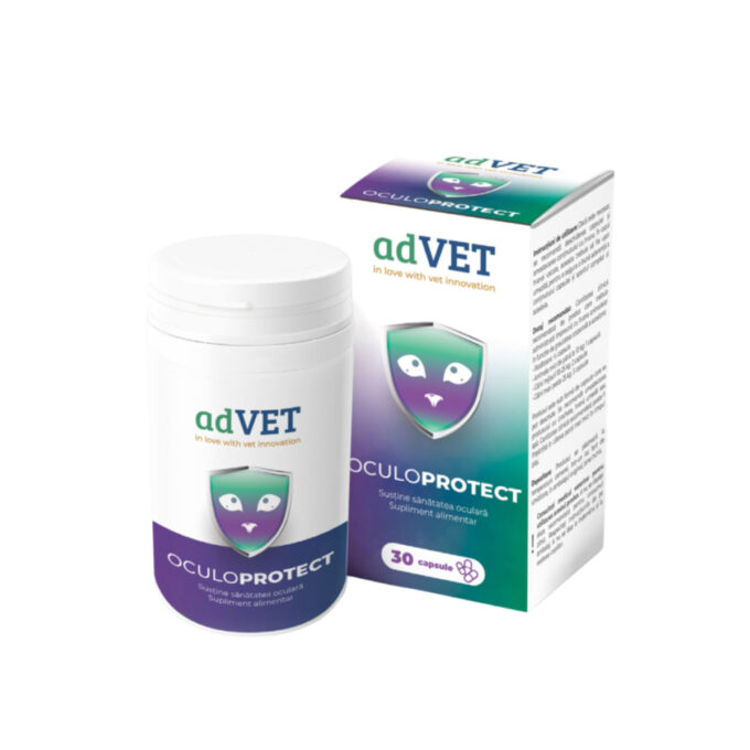 ADVET OculoProtect, supliment oftalmic câini, capsule ADVET OculoProtect, XS-XL, supliment oftalmic câini și pisici, flacon, 30 capsule
