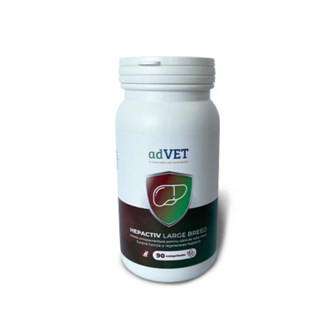 ADVET HepActiv Large Breed, supliment sistem hepatic câini, comprimate ADVET HepActiv Large Breed, L-XL, supliment sistem hepatic câini, cutie, 90 comprimate