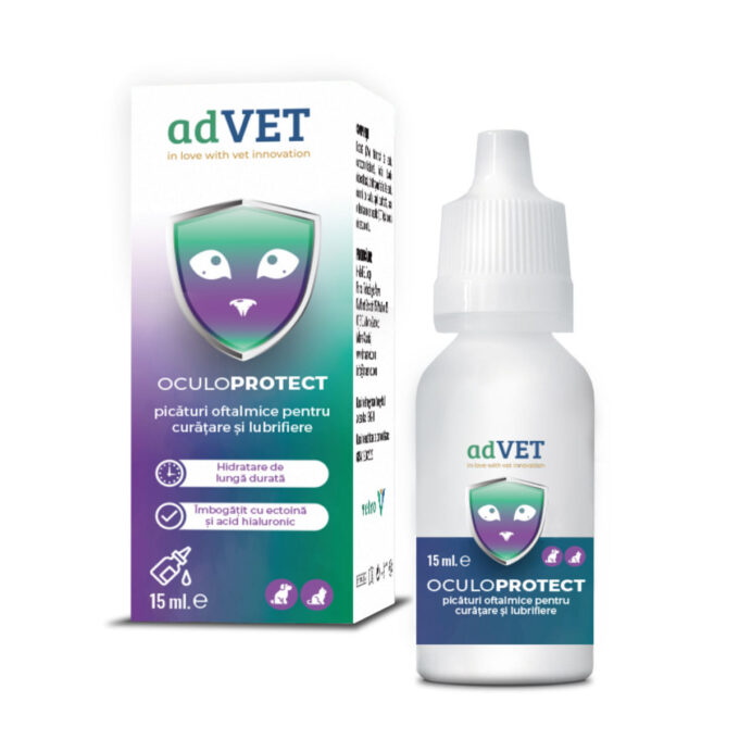 ADVET OculoProtect, soluție igiena ochilor câini și pisici, hidratantă, flacon, 15ml