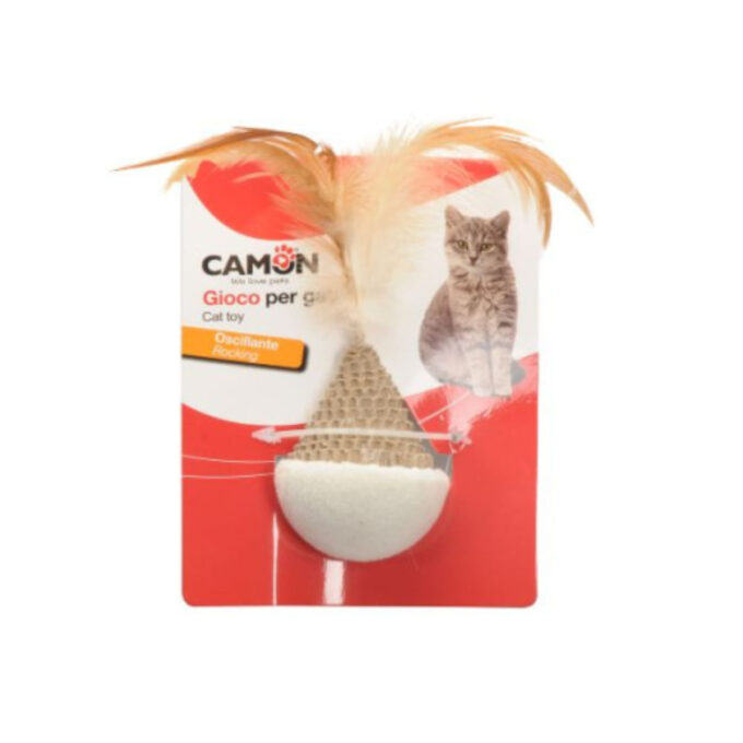 CAMON Osciliante, jucărie stimulare pândă pisici, activități fizice, carton, alb și bej, ⌀12cm, 1buc