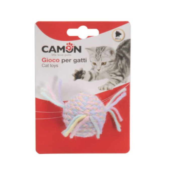 CAMON, jucărie minge pisici, cu sunet, textil, multicolor, 1buc