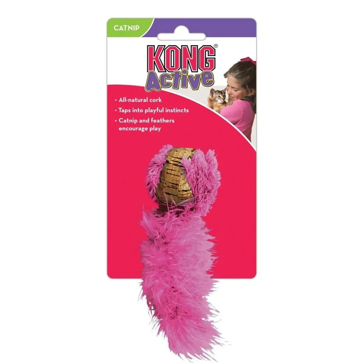 KONG Active Cork Ball, jucărie minge pisici, catnip, plută, diverse culori, 1buc