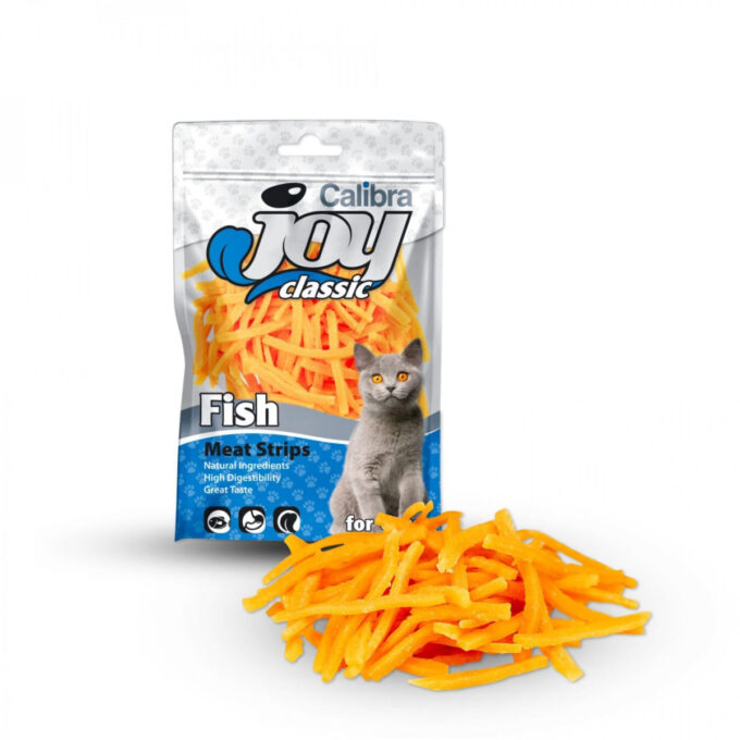 CALIBRA Joy Classic Strips, Pește, punguță recompense fără cereale pisici, 70g