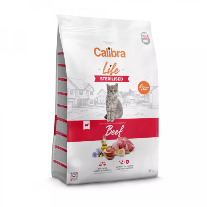 CALIBRA Life Sterilised, Vită, hrană uscată pisici sterilizate, 6kg