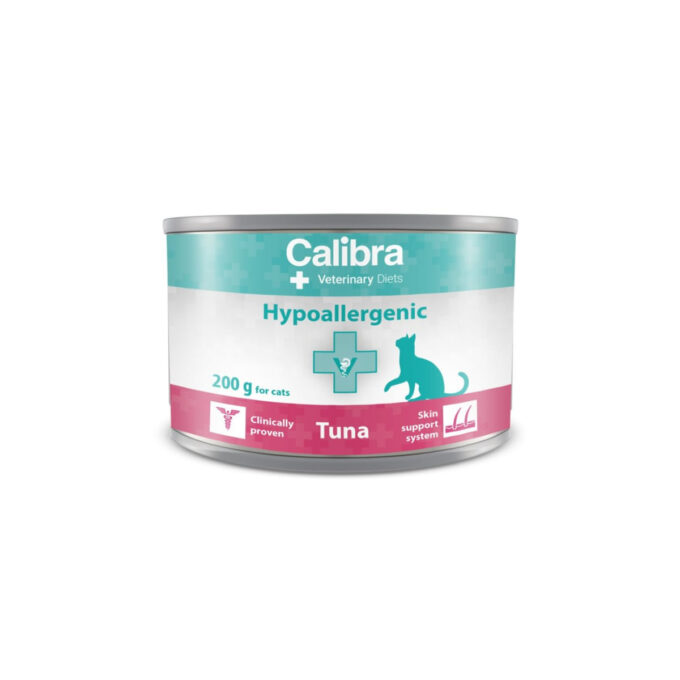 CALIBRA Veterinary Diets Hypoallergenic, Ton, dietă veterinară, conservă hrană umedă monoproteică fără cereale pisici, alergii, (pate), 200g 1 CALIBRA Veterinary Diets Hypoallergenic, Ton, dietă veterinară, conservă hrană umedă monoproteică fără cereale pisici, alergii, (pate), 200g