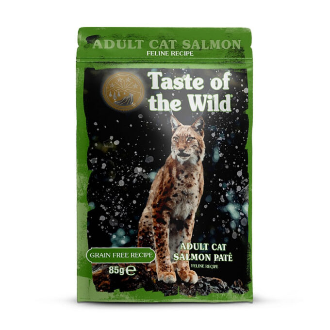 TASTE OF THE WILD, Somon, plic hrană umedă fără cereale pisici, (pate), 85g