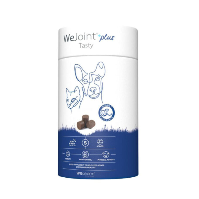 WEPHARM WeJoint Plus Tasty Small Breeds & Cats, supliment sistem articular câini, comprimate masticabile WEPHARM WeJoint Plus Tasty Small Breeds & Cats, XS-S, supliment sistem articular câini și pisici, flacon, 30 comprimate masticabile