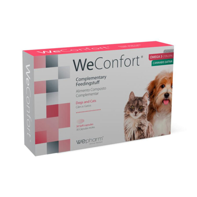 WEPHARM WeConfort, supliment sistem nervos & calmante câini, capsule WEPHARM WeConfort, XS-XL, supliment sistem nervos & calmante câini și pisici, flacon, 30 capsule