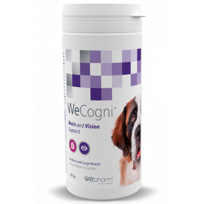 WEPHARM WeCogni, supliment sistem nervos & calmante, oftalmic câini senior, pudră WEPHARM WeCogni, XS-XL, supliment sistem nervos & calmante, oftalmic câini și pisici senior, flacon, 180g pudră