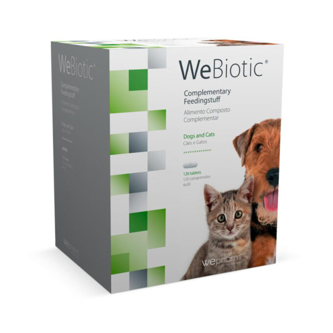WEPHARM WeBiotic, supliment sistem digestiv câini, comprimate WEPHARM WeBiotic, XS-XL, supliment sistem digestiv câini și pisici, flacon, 120 comprimate