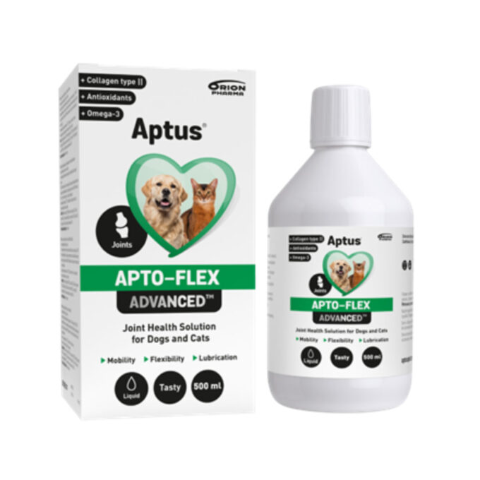 APTUS Apto-Flex Advanced, supliment sistem articular câini, suspensie orală APTUS Apto-Flex Advanced, XS-XL, supliment sistem articular câini și pisici, flacon, 500ml suspensie orală