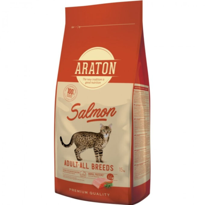 ARATON, Somon, hrană uscată pisici, 15kg