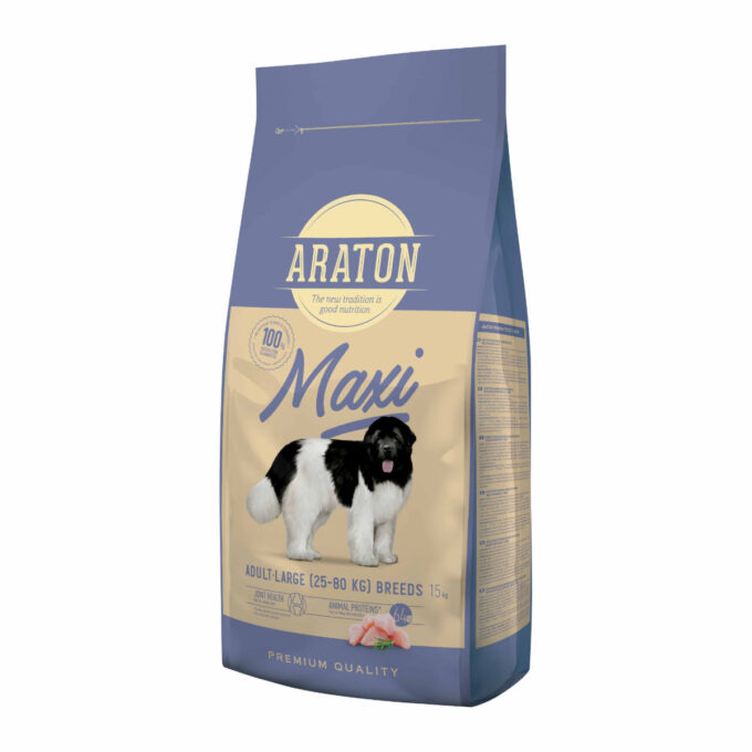 ARATON Maxi Adult, L-XL, Pasăre, hrană uscată câini, 15kg