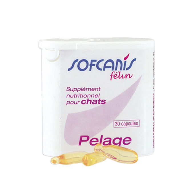 SOFCANIS Pelage, supliment piele & blană pisici, capsule SOFCANIS Pelage, supliment piele & blană pisici, flacon, 30 capsule