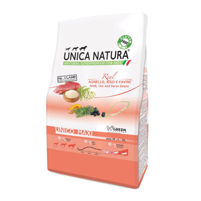 UNICA Natura Maxi, L-XL, Miel și Orez, hrană uscată câini, 12kg