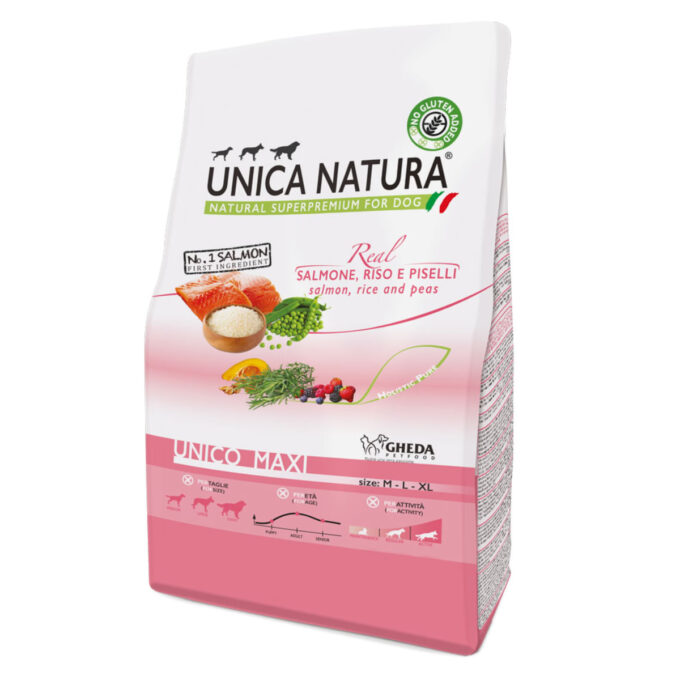 UNICA Natura Maxi, L-XL, Somon și Orez, hrană uscată câini, 7.5kg