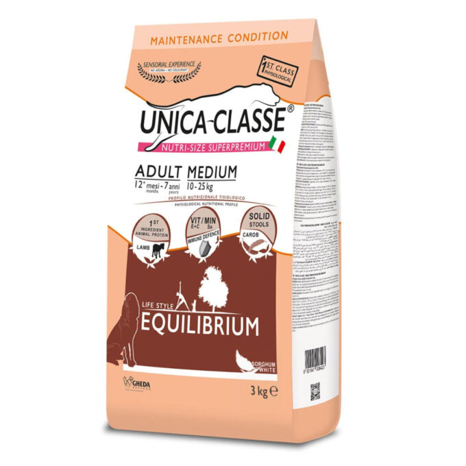 UNICA Classe Equilibrium, M, Miel, hrană uscată câini, 12kg