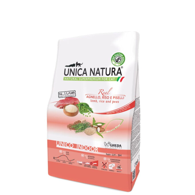 UNICA Natura Indoor, Miel și Orez, hrană uscată pisici, 1.5kg